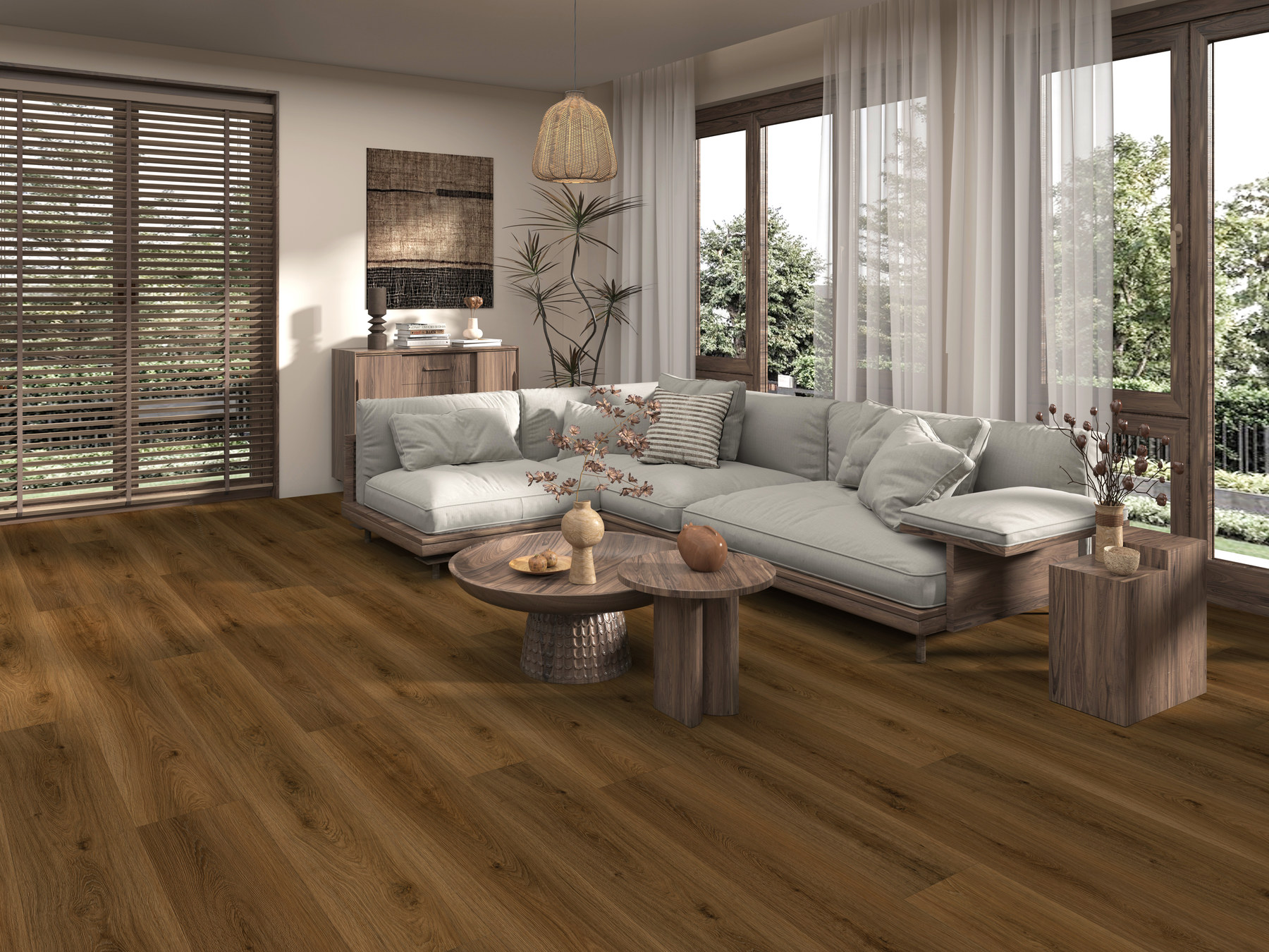 Illustrative warm wood-grain texture