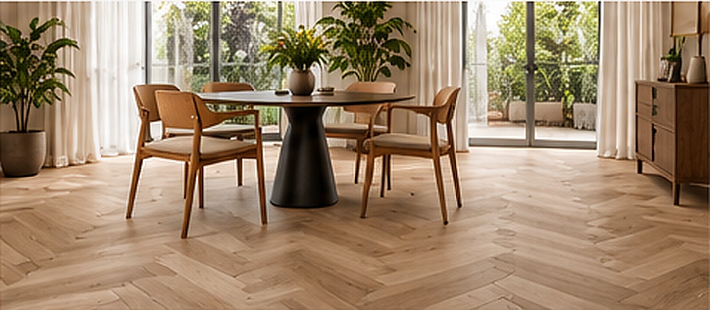 Illustrative room scene for Herringbone & Parquet